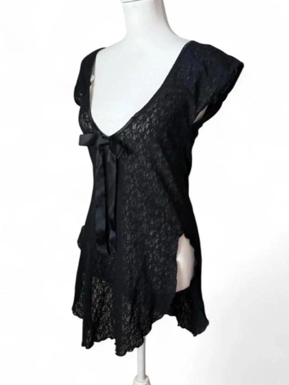 Black Lace Babydoll Slip